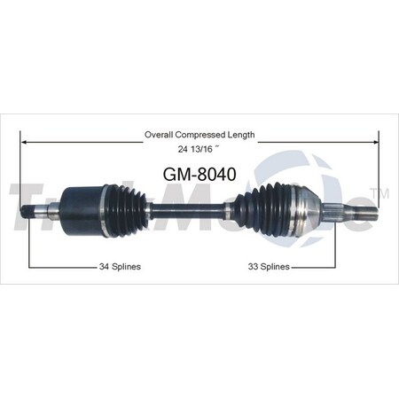 Surtrack Axle Cv Axle Shaft, Gm-8040 GM-8040